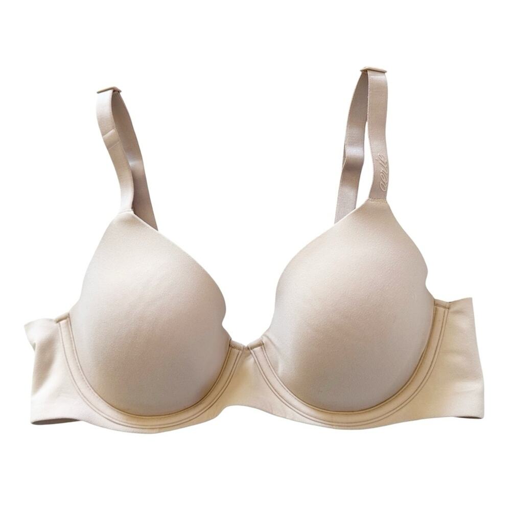 aerie SMOOTHEZ Full Coverage Lightly Lined Bra Beach Dune Nude Size 34B EUC